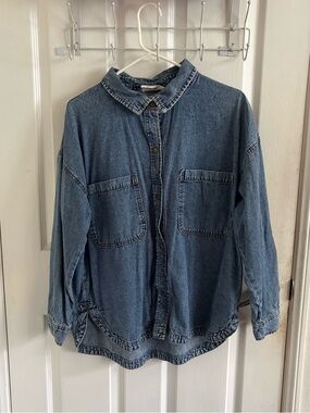 Cotton On Light Wash Denim Shirt - Blue